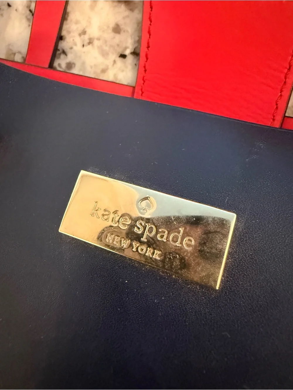 Kate spade Navy and Red Structured Tote Bag for Women